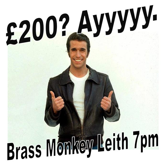 Monday Night Quiz Action. Big £200 Pot Tonight at Monkey Leith