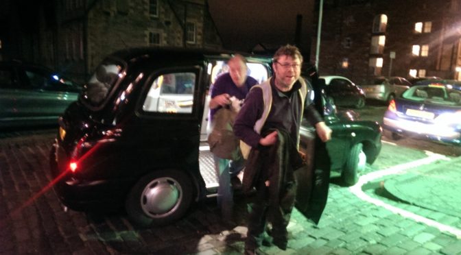 Taxi arrival at the Brass